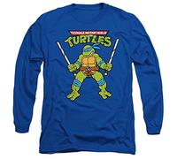 popfunk TMNT Retro Leo Long Sleeve T Shirt, Royal Camiseta, Azul Cobalto, M Unisex Adulto