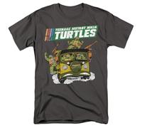 popfunk TMNT Van T Shirt, Charcoal Camiseta, Gris Oscuro, XL Unisex Adulto