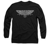 popfunk Top Gun: Maverick Plane Logo Long Sleeve T Shirt, Black Camiseta, Negro, XXL Unisex Adulto