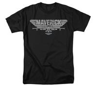 popfunk Top Gun Maverick Plane Logo T Shirt, Black Camiseta, Negro, 5XL Unisex Adulto
