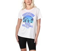 popfunk Top Gun The Volleyball in Jeans Ladies T Shirt, White Camiseta, Blanco, M para Mujer