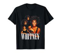 Popfunk Whitney Houston Sing it Whitney Collage Camiseta Negra Unisex Adulto S Manga de Doble Puntada T-Shirt Collage Clásico Pequeño