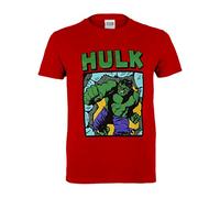 Popgear, Camiseta Hulk para Niño, T-Shirt Increíble Hulk Oficial, 2-13 Años, Color Rojo
