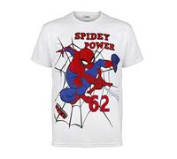 Popgear, Camiseta Spiderman para Niño, T-Shirt Spiderman Oficial, 2-13 Años, Color Blanco