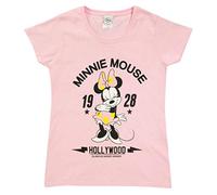 Popgear Disney Minnie Hollywood-Camiseta Ajustada para Mujer Moda, Rosa, XL
