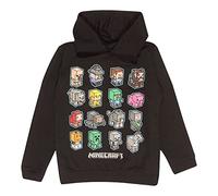 Popgear Hooded Sweatshirt, Sudadera con Capucha Niños, Black, 6-7 Years