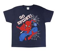 Popgear Marvel Comics Spiderman Go Spidey-Camiseta para niños Moda, Azul Marino, 3-4 Años