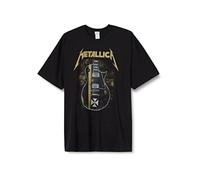 Popgear Metallica Hetfield Guitar Cross Men's T-Shirt Black Camiseta, Negro, L para Hombre