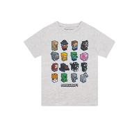 Popgear Minecraft Mini Mobs-Camiseta para niños, Color Gris Jaspeado Moda, 8-9 Años