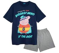 Popgear Peppa Gr&pa Pig Hero of The Day Men's Pjs Set Conjunto de Pijama, Azul, L para Hombre