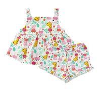 Popgear Peppa Pig Peppa, Suzy and Gerald Girls Shorts and Top Set Multicoloured, Pantalones cortos y top Niñas, Multicoloured, 3-4 Years