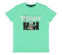 Popgear Piggy Zombie Boys T-Shirt Green, camisetas-de-moda Niños, Green, 6-7 Years