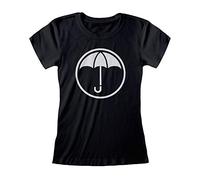 Popgear Umbrella Academy Icono del Paraguas de Las Mujeres Camiseta Cabida Negro L | S-XXL, señoras de la Manera apropiada Delgada Superior, Regalos de cumpleaños, mamá Regalo Hija de la Hermana Idea