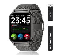 Popglory Reloj Inteligente Hombre con Llamadas y Asistente Voz, 1,85'' Smartwatch Pantalla Dividida Pulsera Actividad Presión Arterial Ritmo Cardíaco Oxígeno Sanguíneo, para Mujer Hombre Android iOS