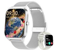 Popglory Reloj Inteligente Mujer Hombre, Llamada Bluetooth, 100+ Deportes Smartwatch Recibir Whatsapp, Presión Arterial/Ritmo Cardíaco/Sueño/Estrés/SpO2, AI Relojes Deportivos, Regalo iOS Android