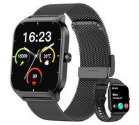 Popglory Reloj Inteligente Mujer Hombre, Llamada Bluetooth, 100+ Deportes Smartwatch Recibir Whatsapp, Presión Arterial/Ritmo Cardíaco/Sueño/Estrés/SpO2, AI Relojes Deportivos, Regalo iOS Android
