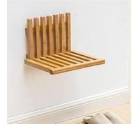 POPHOP Invisible para Cambiar Zapatos de Entrada, Silla Plegable de Pared Taburete Diseño de Apertura y Cierre a 90 Banco de Asiento de Ducha de Madera Maciza, Taburete de Ducha Que Ahorra Espacio