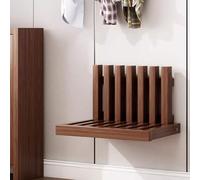 POPHOP Invisible para Cambiar Zapatos de Entrada, Silla Plegable de Pared Taburete Diseño de Apertura y Cierre a 90 Banco de Asiento de Ducha de Madera Maciza, Taburete de Ducha Que Ahorra Espacio