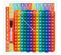 Popit Fidget Toy, Tablas de Multiplicar para Niños, Push and Pop Bubble Fidget Toy, Multiplicación y Adición 2 en 1 Pop It Fidget, Tabla de Multiplicar Juguetes Sensoriales, Juguete Educativo