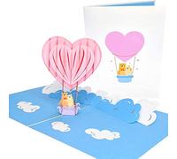 PopLife Cards Globo aerostático y cielo 3d popup tarjeta de felicitación para todas las ocasiones viajeros, padres, amantes de la aventura pliegues planas para correo cumpleaños