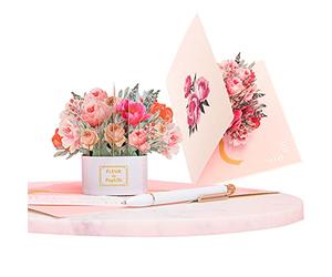 PopLife Luxe Flower Box 3D Pop Up Día de la Madre, tarjeta en blanco, aniversario, tarjeta del día de San Valentín, invitación de boda o fiesta, para esposa, mamá, hermana, abuela, hija y novia