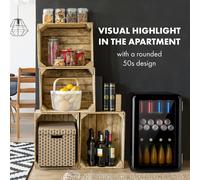 PopLife Nevera para bebidas frigorífico 70 litros de capacidad de 0 a 10 °C diseño retro LED Klarstein