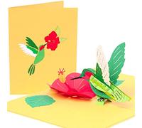 PopLife - Tarjeta de felicitación de cumpleaños con diseño de colibrí en 3D, diseño de flores, para mamá, San Valentín, para ella, gracias, consigo bien, simpatía, para hermana, hija, abuela, esposa