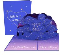 PopLife® Written in the Stars - Tarjeta desplegable 3D para el día de la madre, día del padre, graduación, cumpleaños, sorpresa de aniversario, simplemente porque sí, día de San Valentín, para ella,