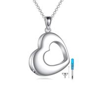 POPLYKE Collar de urna para cenizas, plata de ley, regalo para mujeres, hombres, mamá, papá, abuela, collar de cremación, 20 inches, Plata esterlina, No es una piedra preciosa