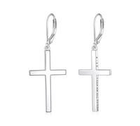 POPLYKE Pendientes de cruz de plata de ley 925 con cierre de palanca para mujer, joyería inspiradora de cruz filipenses 4:13 I Can Do All The Things