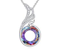 POPLYKE Phoenix - Collar para mujer, plata de ley 925, collar de cristal Phoenix para mujer regalos