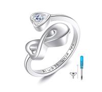 POPLYKE Sirena/mariposa/anillos de girasol/abeja/gato/pluma de plata de ley 925 declaración anillos joyas para sus damas, Circonia cúbica, Zirconia cúbica