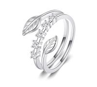 POPLYKE Sirena/mariposa/anillos de girasol/abeja/gato/pluma de plata de ley 925 declaración anillos joyas para sus damas, Circonia cúbica, Zircón