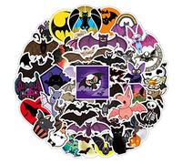 POPNWOW Pegatinas de murciélago de dibujos animados, 50 unidades, resistentes al agua, vinilo, pegatinas para maleta, equipaje, portátil, botella de agua, smartphone, bicicleta, monopatín, casco