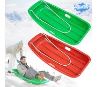 Popolic Trineo de Nieve Resistente, Trineo de tobogán de Alto Rendimiento con Cuerda de tracción para Adultos y niños, Tabla de esquí Deportiva al Aire Libre, Trineo de plástico para Nieve Neumáticos