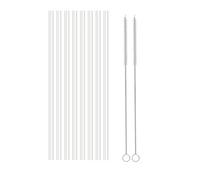 Popote de Repuesto - Paquete de 8 Piezas Pajitas Reutilizables Transparentes de Plástico Inodora para Stanley 40oz con 2 Cepillos de Limpieza