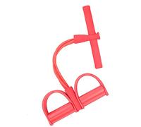 POPOTI Foot Pedal Exercise Band, Sit Up Bodybuilding Expander Rally Elastic Rope 4-Tube Pull Rope Fitness Accessories for Abdomen Waist Arm Training Resistance Band (Red)