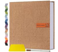 Popotop Álbum de fotos grande autoadhesivo de 4 x 6, 5 x 7, 8 x 10 pulgadas, álbum de fotos, regalo para mamá, familia, bebé y boda, con bolígrafo de metal y tablero de plástico