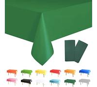 POPOYU 2 manteles rectangulares de plástico para mesa de comedor, 137 x 274 cm, color verde oscuro, para picnic irlandés del día de San Patricio, Navidad, decoración de fiesta de cumpleaños