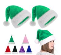 POPOYU 2 Piezas Gorro Papa Noel Adulto,45 cm Unisex Sombreros de Navidad,Suave Navidad Sombrero Gorro,Gorro de Navidad de Felpa,Tradicionales Santa Gorro de Navidad para Fiesta Año Nuevo de Navidad