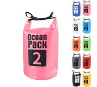 POPOYU 2L Bolsa Estanca,Rosa Rojo Bolsa Impermeable Bolsa Seca Mochila Estanca con No Correas,2L/5L/10L/15L/20L Dry Bag para Camping,Pesca,Rafting,Ciclismo