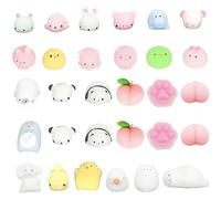 POPOYU 30Pcs Mini Squishy Mochi Kawaii Squishies Juguetes Antiestrés Partido,Juguetes Cumpleaños Invitados Niños,Gogos Juguetes Scuishis para Regalos Cumpleaños Colegio,Paquete de Fiestas Navideñas