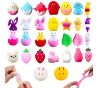 POPOYU 30Pcs Mini Squishy Mochi Kawaii Squishies Juguetes Antiestrés Pascua,Juguetes Cumpleaños Invitados Niños,Gogos Juguetes Scuishis para Regalos Cumpleaños Colegio,Paquete de Fiestas Navideñas
