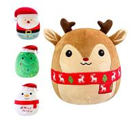 POPOYU Almohada de Peluche de Reno de Navidad,20cm Muñeca de Peluche de Algodón Esponjoso,Squishy Juguetes de Peluche para Niños de Navidad para Decoración del Hogar Navideño,Regalos para Niños