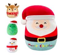 POPOYU Almohada de Peluche de Santa de Navidad,20cm Muñeca de Peluche de Algodón Esponjoso,Squishy Juguetes de Peluche para Niños de Navidad para Decoración del Hogar Navideño,Regalos para Niños