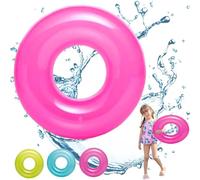 POPOYU Anillo de natación inflable para niños, flotadores inflables de piscina rosa intenso para niños, anillos de goma, flotadores inflables de piscina, juguetes inflables para piscina, juguetes
