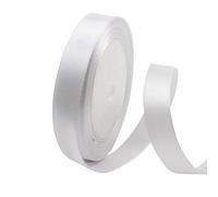 POPOYU Cinta de Satén 15mm x 23m Blanco Seda Raso - Rollo de Cinta de Raso Satén para Decoración Boda Cumpleaños Fiesta - Manualidades y Complementos el Pelo Coser Arte Embalaje de Regalo