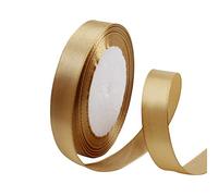 POPOYU Cinta de Satén 15mm x 23m Oro Champán Seda Raso - Rollo de Cinta de Raso Satén para Decoración Boda Cumpleaños Fiesta - Manualidades y Complementos el Pelo Coser Arte Embalaje de Regalo