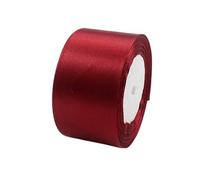POPOYU Cinta de Satén 50mm x 23m Burdeos Seda Raso - Rollo de Cinta de Raso Satén para Decoración Boda Cumpleaños Fiesta - Manualidades y Complementos el Pelo Coser Arte Embalaje de Regalo