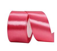 POPOYU Cinta de Satén 50mm x 23m Sandía Roja Seda Raso - Rollo de Cinta de Raso Satén para Decoración Boda Cumpleaños Fiesta - Manualidades y Complementos el Pelo Coser Arte Embalaje de Regalo